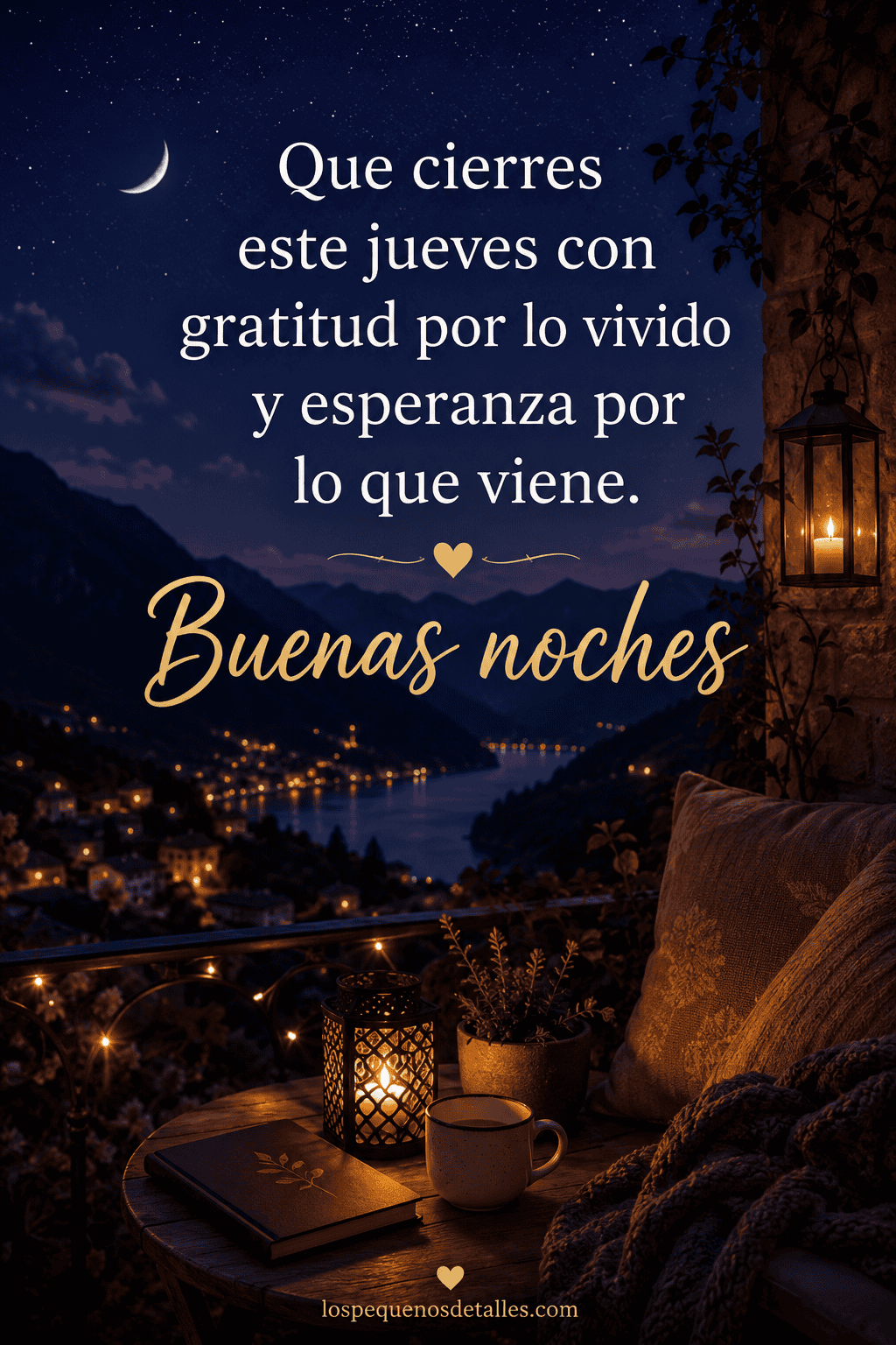 Que cierres este jueves con gratitud por lo vivido y esperanza por lo que viene. Buenas noches