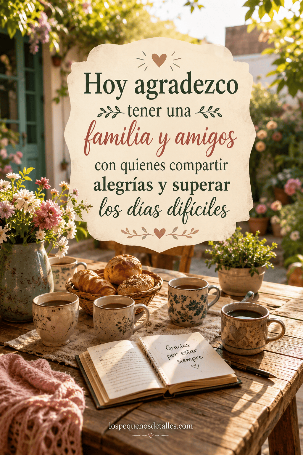 Hoy agradezco tener una familia y amigos con quienes compartir las alegrías y encontrar apoyo en los días difíciles.
