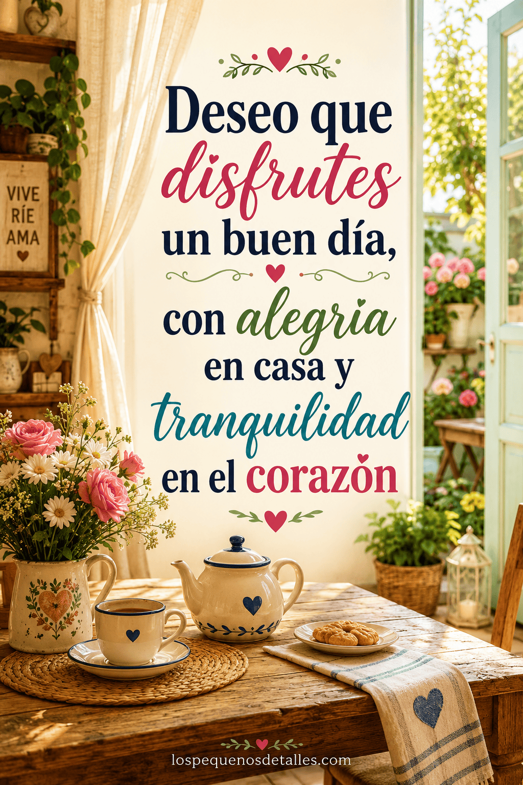 Deseo que disfrutes un buen día, con alegría en casa y esa tranquilidad que hace sentir bien al corazón.